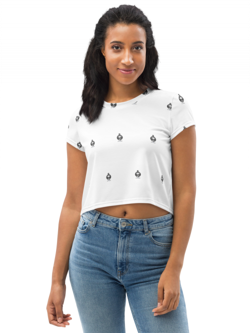 T-shirt Crop-Top imprimé all over /signe Cancer