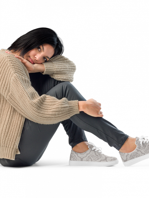 Tennis en toile avec lacets femme